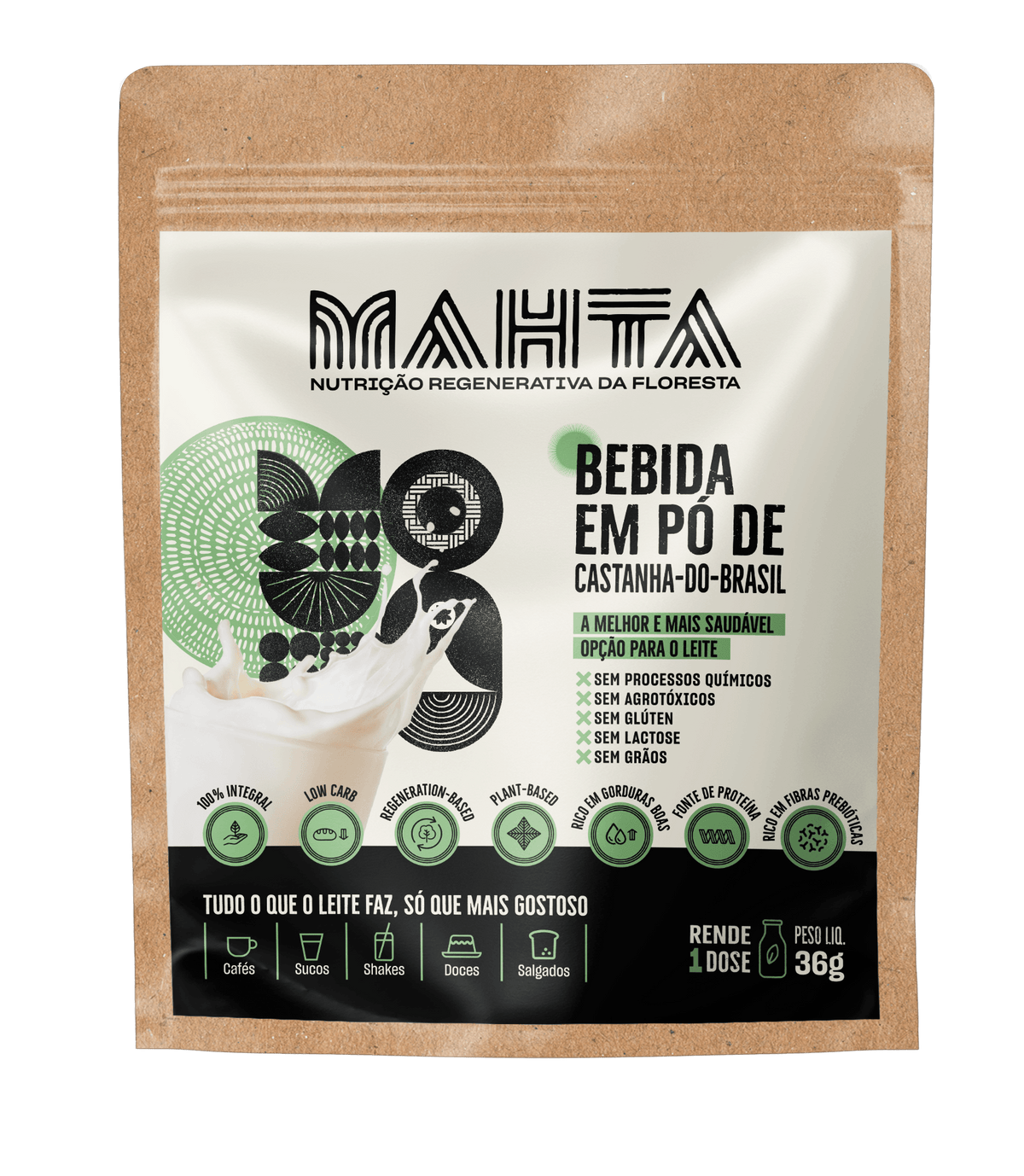 Amostra Leite de castanha em Pó 12g - Dose única
